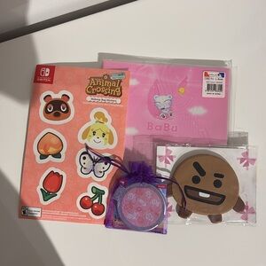 Lot Of Babu Notebook, Shooky Mirror, Animal Crossing Mirror & Makeup Bag Sticker